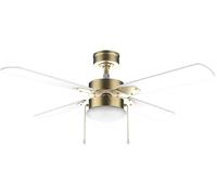 Cecotec Ventilador de Techo con Luz EnergySilence Aero 450 GoldWhite de 50 W y 42” con luz, 3 Velocidades, 4 Aspas Reversibles y Modo winter-summer