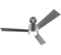Cecotec Ventilador de Techo con Luz EnergySilence Aero 4850 Style Steel. 30 W, Diámetro 48" con 3 Aspas, Mando a Distancia, Motor DC, 6 Velocidades, Modo Winter-Summer y Natural Breeze