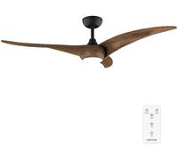 Cecotec Ventilador de Techo con Luz EnergySilence Aero 5295 DarkWood motor DC de 40W, 54 pulgadas, con luz LED de 15W, 3 tonalidades seleccionables, 3 aspas,temporizador programable