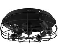 Cecotec Ventilador de Techo con Luz EnergySilence LampAero 600 Iron Design. 20W, Motor DC, Lámpara, 5 Aspas de 11", Control remoto, 3 Velocidades, 3 Tonos de luz, Temporizador, Modo winter/summer