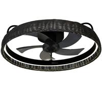 Cecotec Ventilador de Techo con Luz EnergySilence LampAero 600 Black Design. Motor DC de 20W, Luz LED, 5 aspas 17 pulgadas, Mando, 6 Velocidades, 3 tonalidades de luz, Temporizador, modo winter/summer