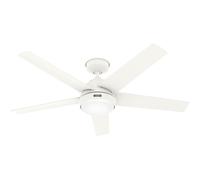 Hunter Ventilador de 132 cm / 52 pulgadas Marina Fresh White WeatherMax para interiores y exteriores con kit de luz LED y mando a distancia de mano, operación de verano/invierno, modelo 52921