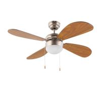 Ventilador de techo FM VT-105 105 cm 50 W 3 velocidades 4 aspas madera luz integrada