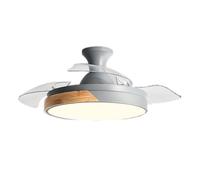 Ventilador de techo gris con luz, control remoto, reversible, temporizador de 1/2/4/8 h, luz LED moderna de techo semiempotrada para niños, regulable, 6 velocidades, motor silencioso, 3 colores de luz