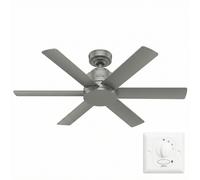 Ventilador De Techo Hunter 50936 Kennicott Plata Con Interruptor De Pared 112 Cm
