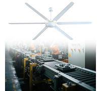 Ventilador De Techo Industrial Con Control Remoto - 5 Velocidades - 6 Aspas - Sin Luz - Para Pabellones Exteriores Y Habitaciones Grandes(White)