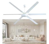 Ventilador De Techo Industrial De Metal De 6 Aspas, Silencioso Y De 5 Velocidades, Apto Para Uso En Interiores Y Exteriores(White)