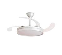 Ventilador de Techo INNOVAGOODS Aspas Retráctiles Motor DC Silencioso, color gris Plata LED 48W