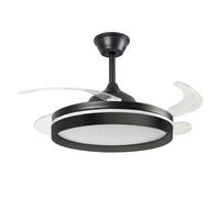 Ventilador de techo InnovaGoods con luz LED, 4 aspas retráctiles, 6 velocidades y mando a distancia