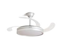 Ventilador de Techo InnovaGoods DC 80W LED Aspas Retráctiles 6 Velocidades Mando Plateado