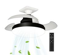 Ventilador De Techo - Lámpara De Aspas Retractables 38 X 13,5 Cm, Dispositivo De Refrigeración Silenciosa, Iluminación LED Moderna | Ventilador De Techo Pequeño Espacio Para Dormitorio, Sa