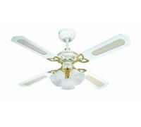 Ventilador de Techo Lámpara Luz Princess Trio Blanco Latón 105 CM