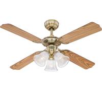 Westinghouse Lighting Princess Trio Ventilador de Techo E14, 180 W, Roble/Caoba