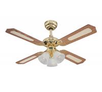 Ventilador de Techo Lámpara Luz Princess Trio Latón Pulido 105cm