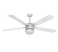 Ventilador De Techo Lámpara Ventilador De Techo Hélice Lámpara ALU Blanca 132 cm