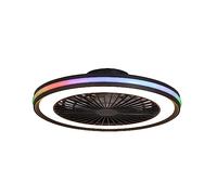 Ventilador de techo LED 60W GAMER 55.6×14.2cm Negro con Mando a distancia Luces RGB