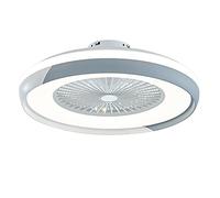 Ventilador de techo LED ajustable con iluminación de 36 W, control remoto, 3 velocidades, lámpara invisible para dormitorio, ultra silencioso, para guardería, con temporizador, lámpara de araña ultra