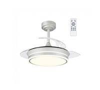Ventilador de techo led aspas plegables perla mini gris cct dim 46w marca wonderlamp