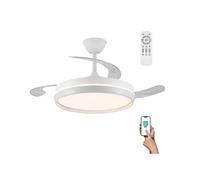 Ventilador de techo led aspas retráctiles michu evo cct dim 72w marca wonderlamp 106 cm