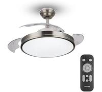 Ventilador de techo led atlas philips níquel, 106 cm, 28+35w, aspas r