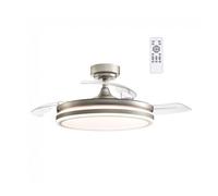 Ventilador de techo - WONDERLAMP PERLA, 45 W, 6 velocidades, Níquel