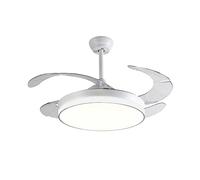 Ventilador de Techo LED con Aspas Retráctiles, 108cm, Luz Blanca, Blanco | Control Remoto