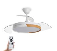 Yoevu - nature white ventilador de techo con luz led motor dc | 3 tónalidades de color|6 velocidades |temporizador |función vera