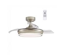 Ventilador de techo led con aspas retráctiles perla mini cct 35w marca wonderlamp