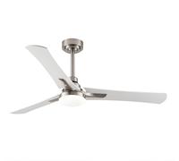 Ventilador de techo led coro fabrilamp níquel/blanco-haya, 132 cm, mo