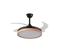 Bel Air Cosmos Mini Ventilador de Techo 48W 91cm 4 Aspas Retráctiles Negro/Madera