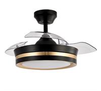 Ventilador de techo led dc, viper, negro/oro 48w 4800 lm con 3 aspas 9
