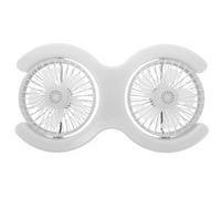 Ventilador de Techo LED E27 Blanco Mando, Doble Cabezal | Ángulo Ajustable, Flujo Direccional, ABS y PP, para Habitaciones sin Cableado y Oficinas