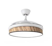 Abrila Moda Blanco/Cañizo Oscuro - Ventilador De Techo Aspas Retráctiles 72 W