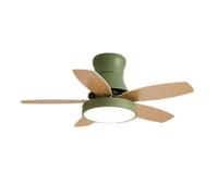 Ventilador de techo LED moderno, lámpara de araña con control remoto, reversible, temporizador de 1/2/4 h, regulable en 3 temperaturas de color, 5 aspas de madera, motor silencioso de 6 velocidades