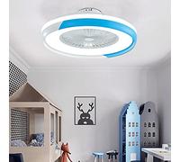 Ventilador de techo LED oculto con luz, lámpara contemporánea invisible y creativa de 36 W, regulable con control remoto para sala de estar, dormitorio, habitación infantil, lámpara de araña ultra si