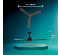 Philips Ventilador de techo con lámpara LED Civx Ø 132 cm 3000-6500K Madera oscura Regulable