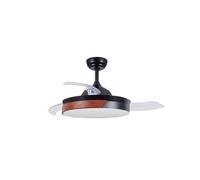 Ventilador de techo Likasi con luz CCT regulable y mando Ø107 3 aspas retráctiles DC Negro