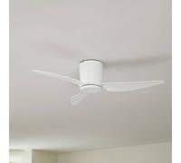 Ventilador de techo Lindby Aulo, blanco, CC, silencioso, Ø 123 cm
