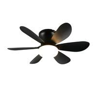 Ventilador de techo Lund (Negro, 53 cm, 12 W, Blanco cálido)