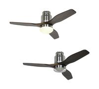 Ventilador de Techo Luz Mando a Distancia Eco Aerodynamix Cromo Mate Nuez 112 CM