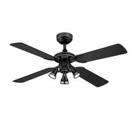 Ventilador de Techo Luz Techo Interruptor Tiro Princess Euro Negro 105 CM