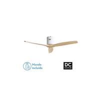 Fabrilamp Ventilador DC Aguilon Blanco 3 aspas Haya 5 velocidades Sin luz Remoto y temporizador 132d