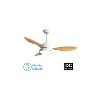 FABRILAMP Ventilador Dc Hayate 48w 4078lm Blanco/haya 3 Asp 39/54x120x120cm 3000-4000-6000k C/remoto