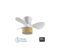Fabrilamp Ventilador Kos DC 24W Blanco/Haya 3asp 60d 6vel 2390lm 3000-4500-6000K remoto mem. y temp.