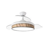 Abrila Moda Blanco/Cañizo Oscuro - Ventilador De Techo Aspas Retráctiles 72 W