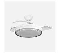 ABRILA - Ventilador DC Siux 60W | 3 Aspas Desplegables | LED Integrado | Control Remoto | Regulable en Intensidad | Temporizador | 36x48/107 cm