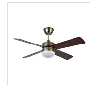 Ventilador dc sofia 2xe27 cuero 4 aspas rev.cerezo/nogal 40x107d c/rem
