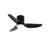 Abrila Ventilador de techo Borax – 3 aspas negro, luz 3 temperaturas, 6 velocidades, mando a distancia