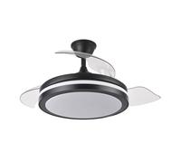 Fabrilamp ventilador esparta s negro, aspas desplegables con led inte