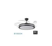 Fabrilamp Ventilador de techo ESPARTA Maxi 184796009 80W Ø132 cm 5 aspas 6 velocidades Negro